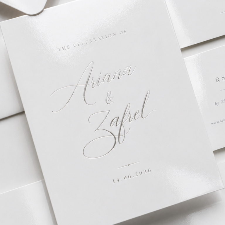 standard invitation card with foil stamping